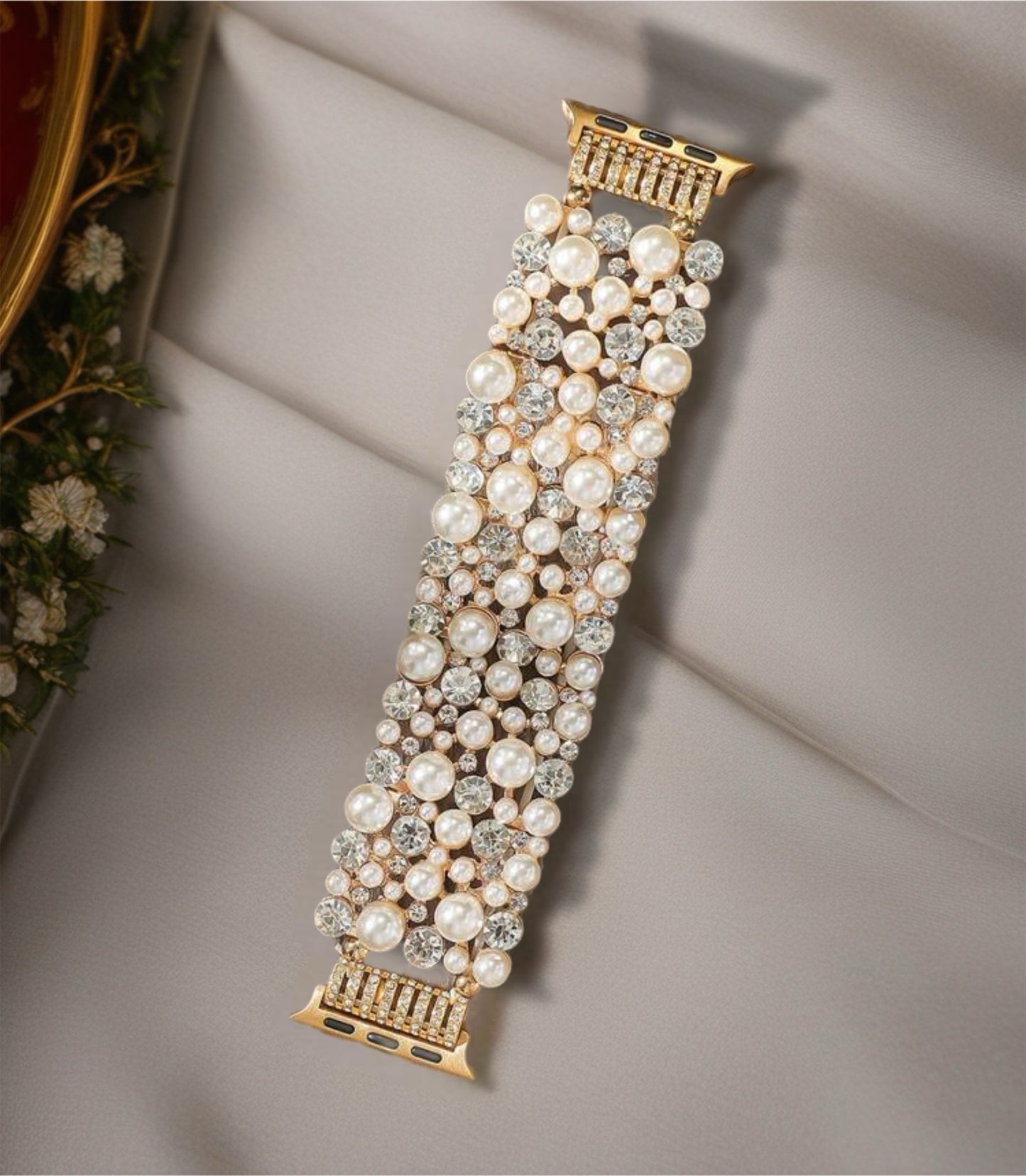 Pearl & Crystal Luxury Apple Watch Strap