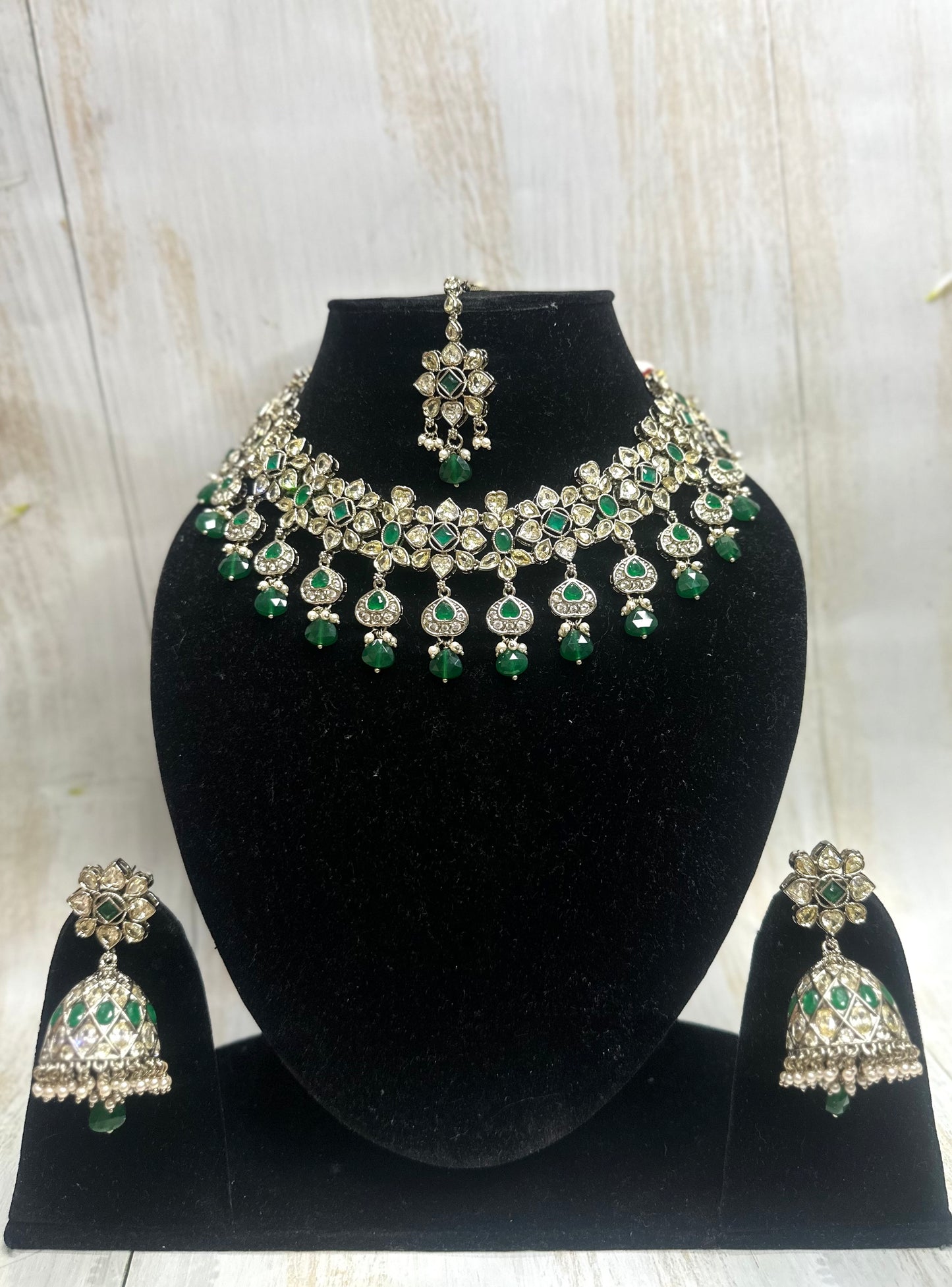 Meherbano Kundan Green Choker Set