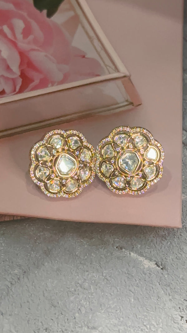 Sitara Kundan floral studs