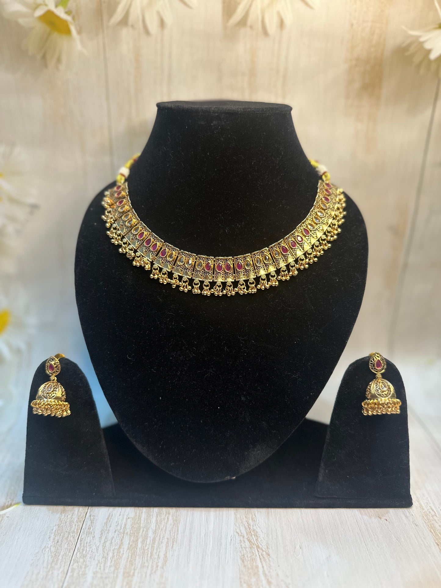 Antique Ruby Coin Choker Set – Rich, Regal & Festive