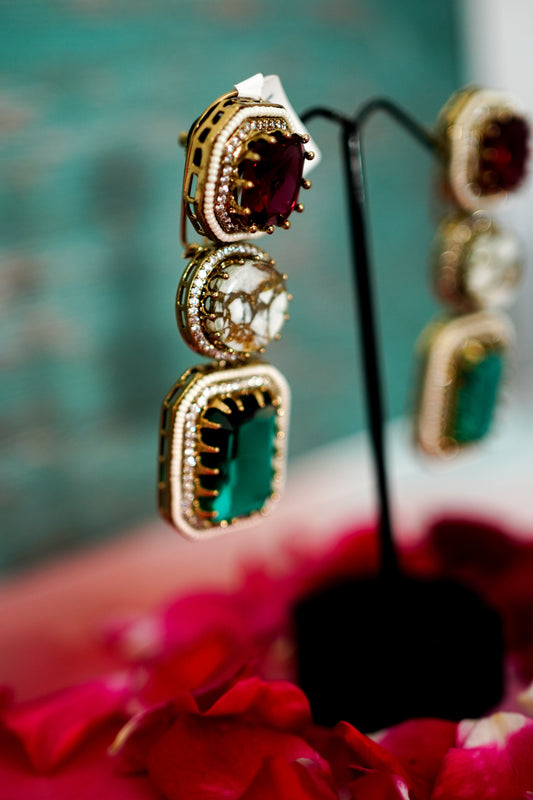 Sabyasachi Inspired Navratan Earrings