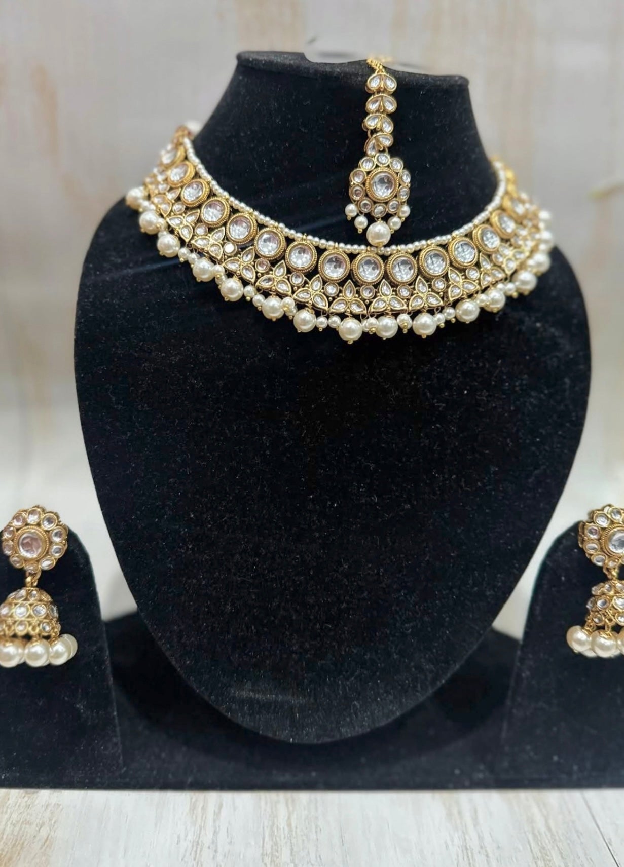 Polki Pearl Choker Set