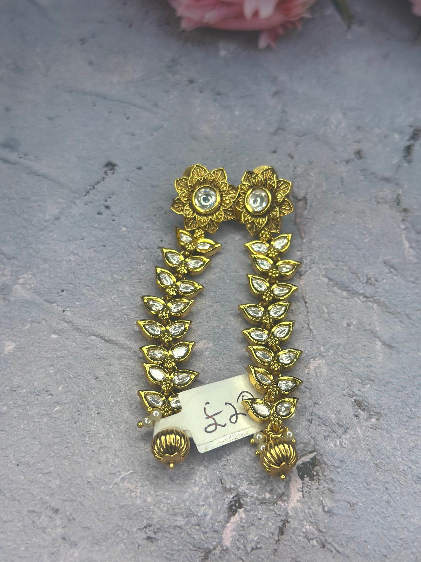 Floral Trail Kundan Earrings