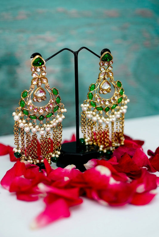 Emerald Kundan Chandbali