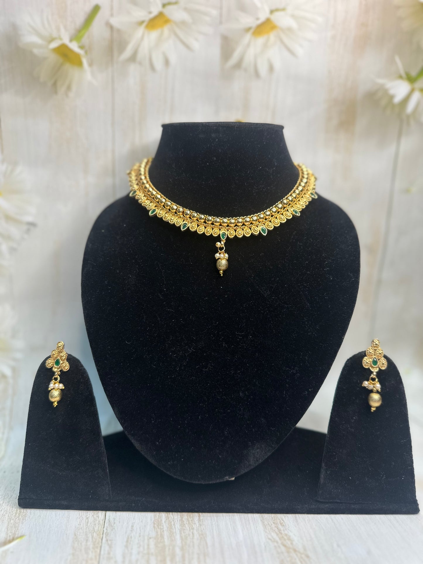 Antique Emerald Coin Set