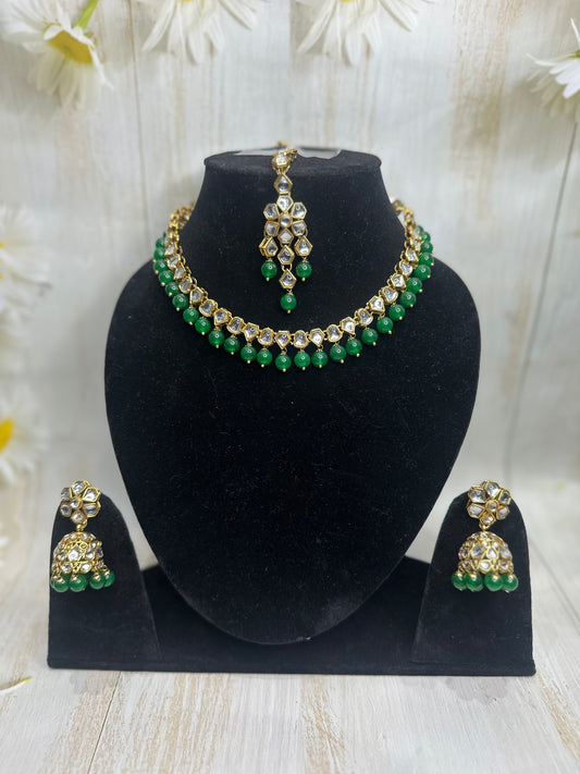 Emerald Polki Choker Set