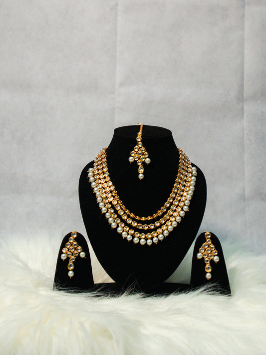 Pearl Kundan 3-Layered Set