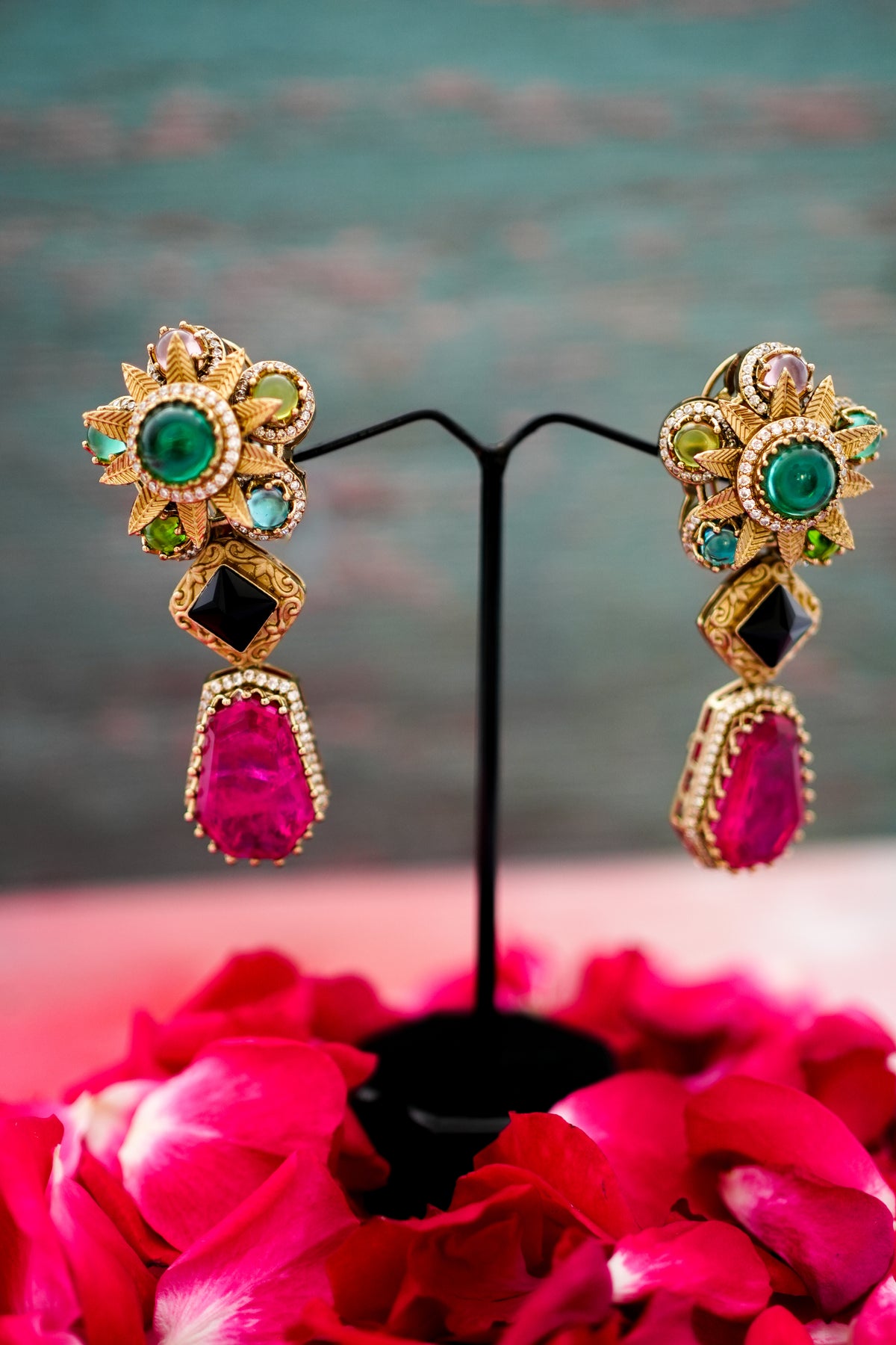 Sabyasachi Inspired Floral Drop Earrings