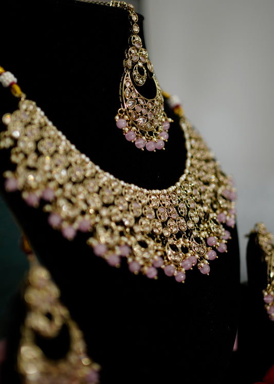 Blush Drop Kundan  Set