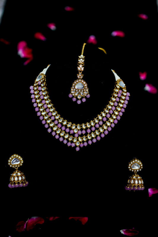 Lavender Noor | Kundan Necklace Set