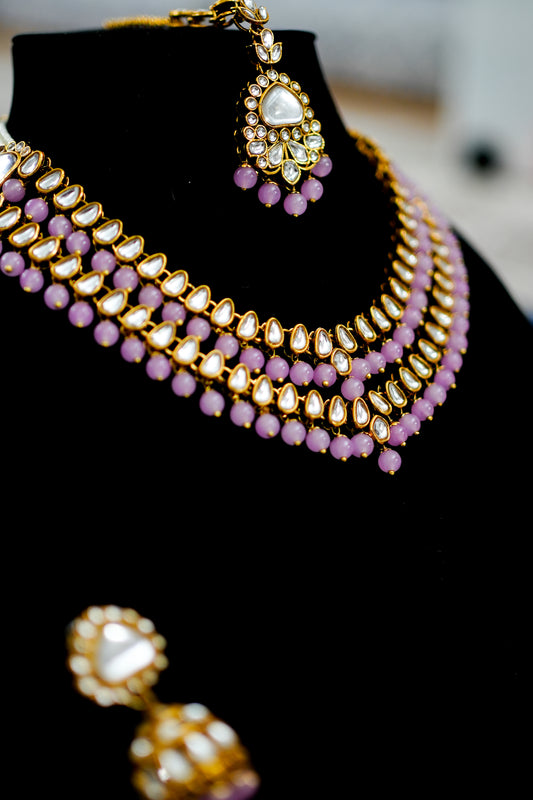 Lavender Noor | Kundan Necklace Set