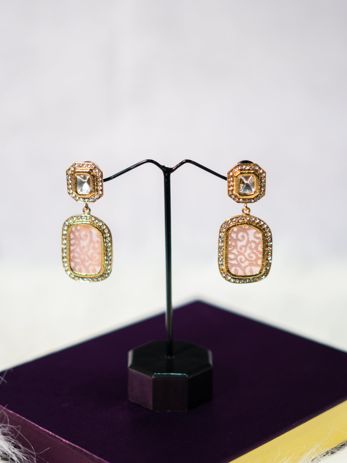 Blush Kundan Drop Earrings