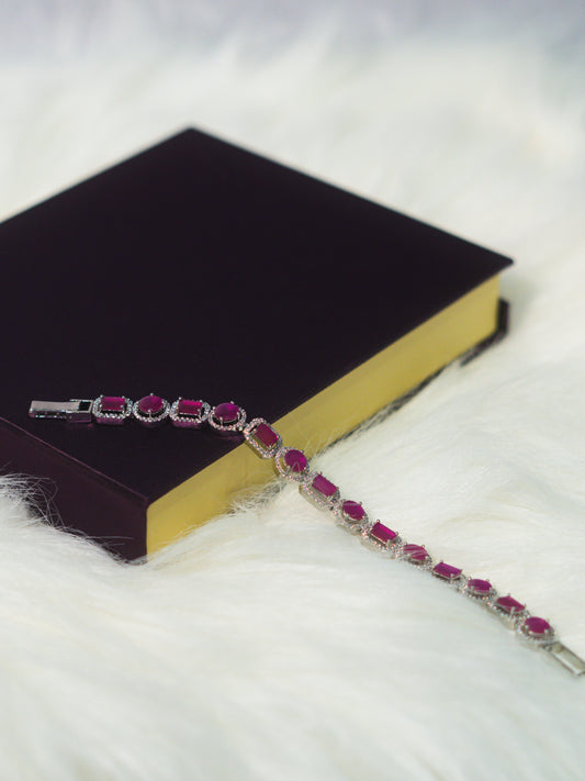 Rani Pink CZ Tennis Bracelet
