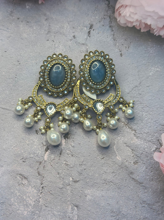 Grey blue kundan magic