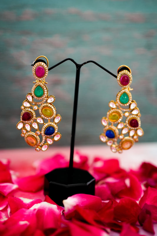 Multicolour Kundan Sabyasachi Earrings