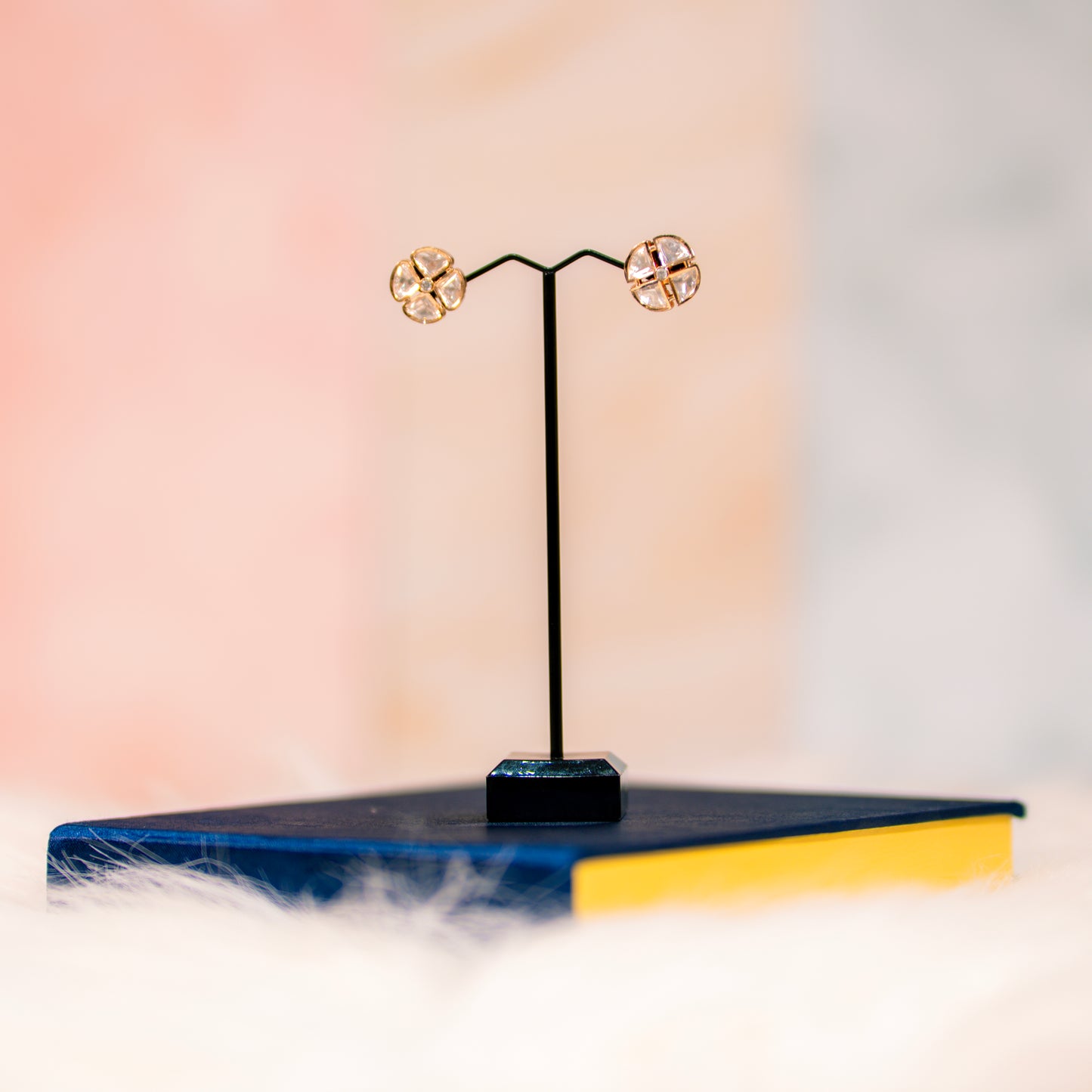 Petal Cut Crystal Stud Earrings