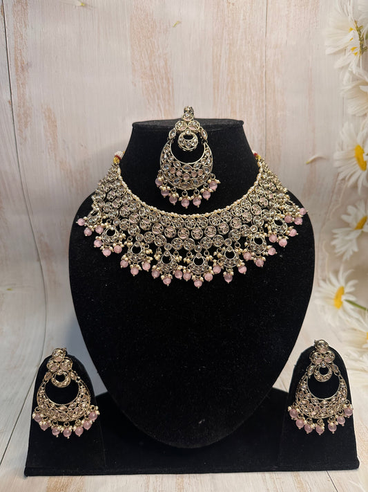 Blush Drop Kundan  Set