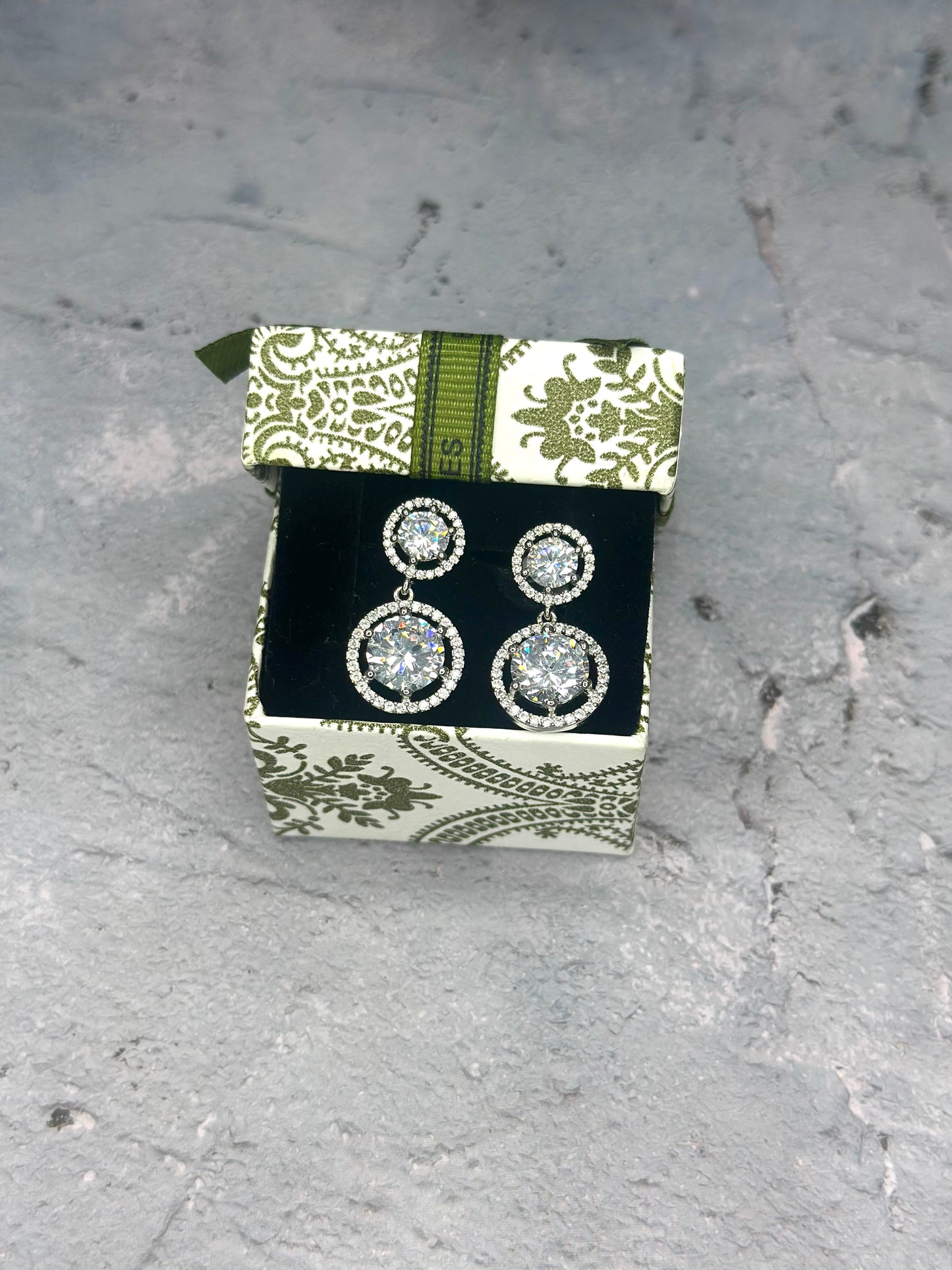 Crystal Halo Drop Earrings