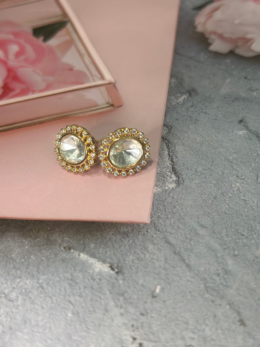 Halo Oval Statement Studs