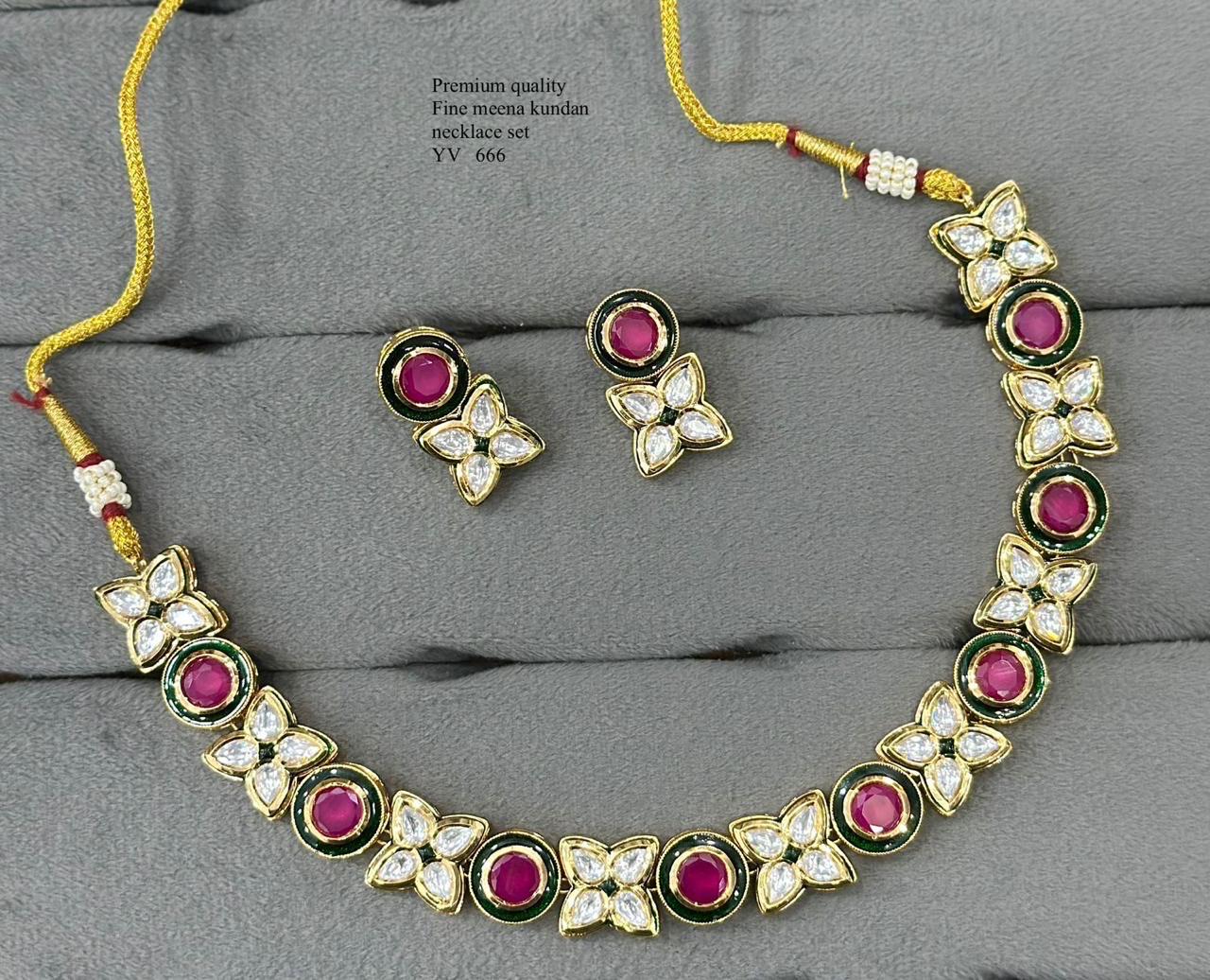 Meenakari Kundan Necklace Set