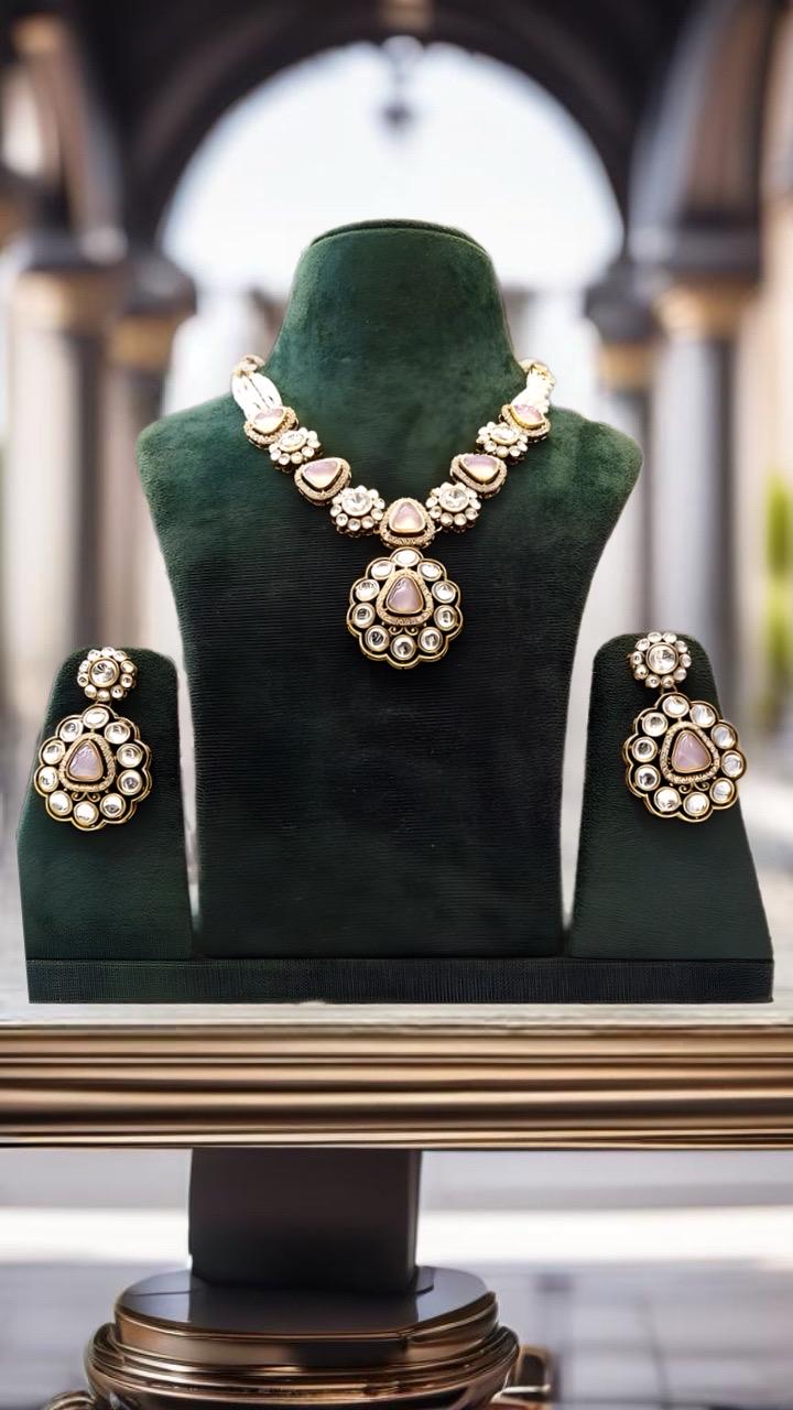 Meenakari long necklace with elegant earring set