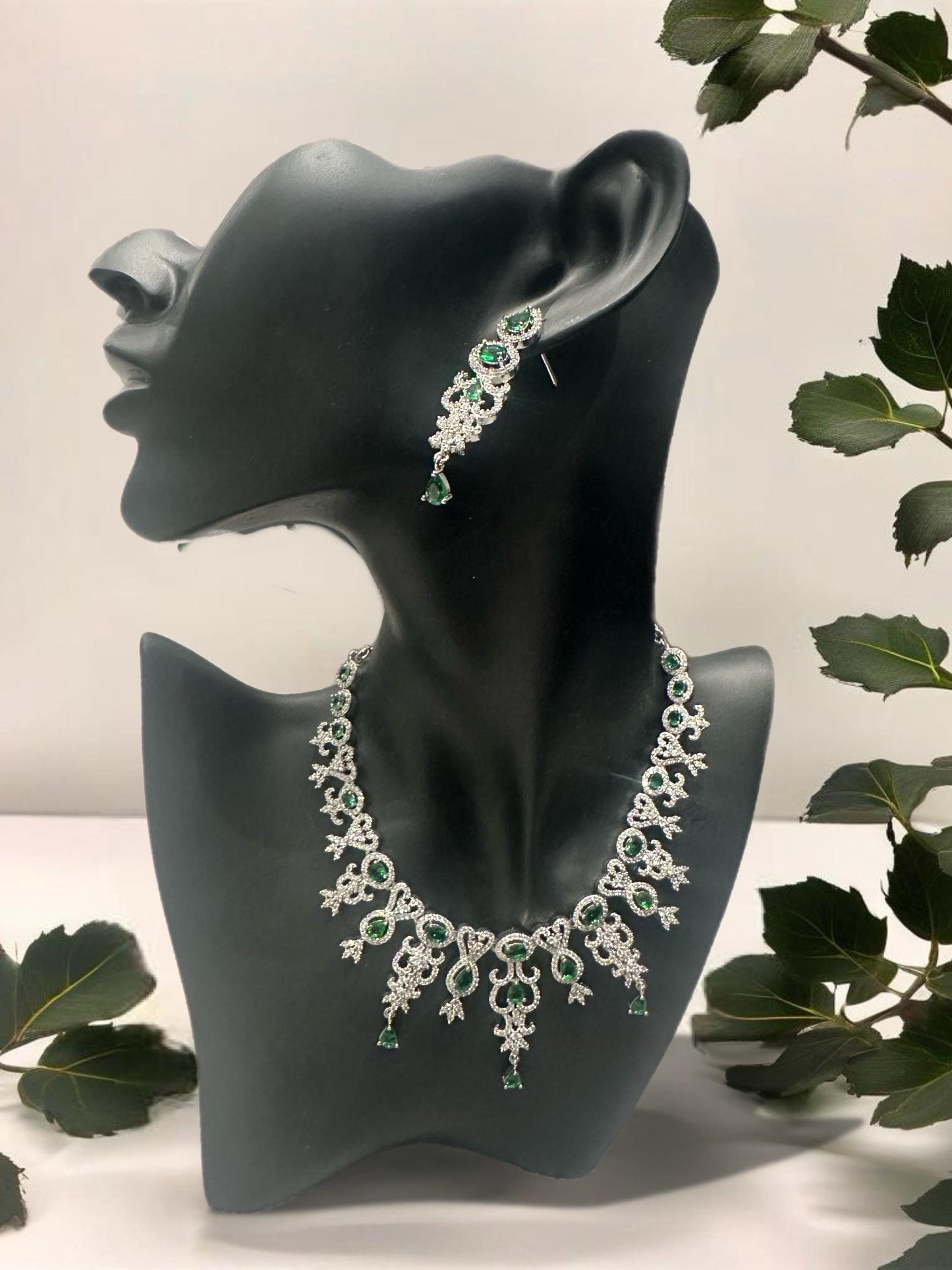 CZ Necklace & Earrings Set