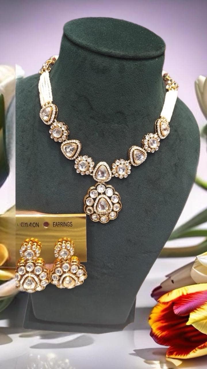 Meenakari long necklace with elegant earring set