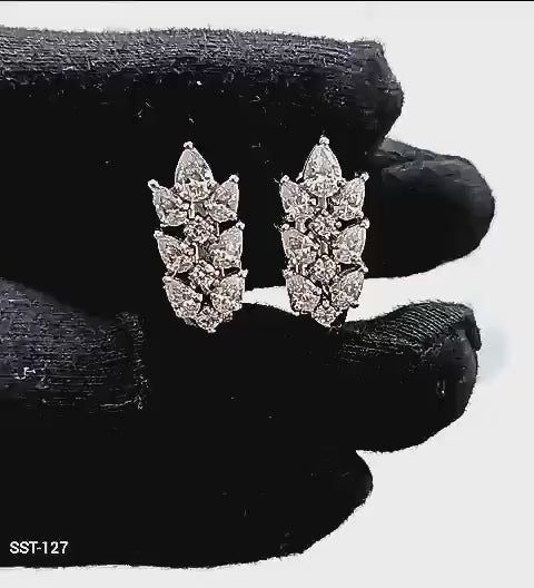 Sterling Silver CZ Diamond Earrings – Dainty and Elegant